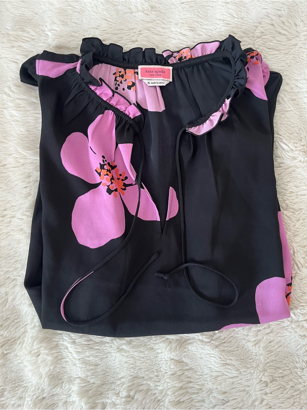 Kate Spade Black floral top